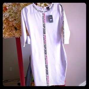 White zip back body con dress